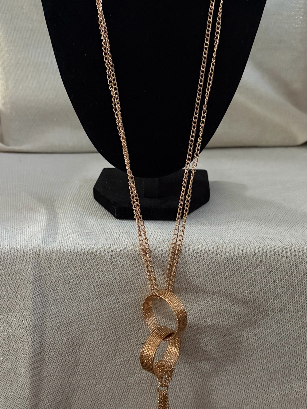 Gold-Tone Double Loop Pendant Necklace - Women Jewelry